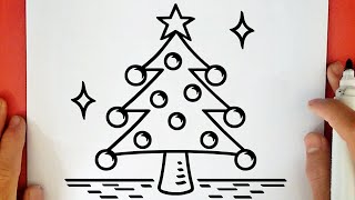 COMO DESENHAR UMA ÁRVORE DE NATAL [upl. by Haberman]