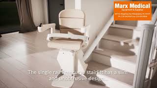 Marx Medical Equipment  Handicare Freecurve  How to use the stairlift [upl. by Naghem883]