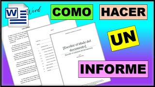 CÓMO HACER UN INFORME EN WORD ✅ REDACTAR UN INFORME CORRECTAMENTE📑 EN 5 MINUTOS✨ [upl. by Dugald]