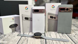 Google Pixel 7  7 Pro and Pixel Watch  Unboxing and First Impressions [upl. by Recneps]