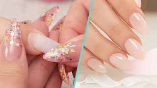 How To Apply Nail Tips with Acrylic Overlay  Step by Step Tutorial [upl. by Laks799]