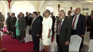 Fijian President officiates at the swearingIn of the Newly Elected Fijian Prime Minister [upl. by Sydelle]