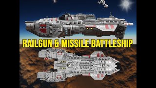 Railgun amp Missile Battleship UFN Seattle Class  Space Engineers [upl. by Codie]