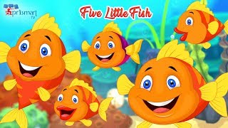 Five little fish swimming in a pool  Five Little Fish Rhyme  Five Little Fish Song quotKids Rhymequot [upl. by Pelson]