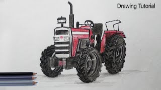 How to Draw Tractor Step by Step Very Easy [upl. by Ekle]