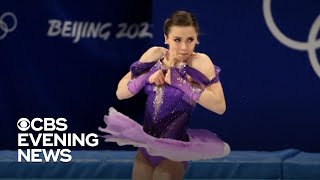 Russian skater Kamila Valieva takes lead amid doping scandal [upl. by Sweyn]