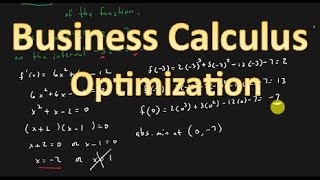 Business Calculus  Optimization [upl. by Eerbua]