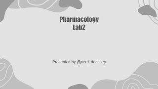 Pharmacology lab 2 شرح [upl. by Nidnerb]