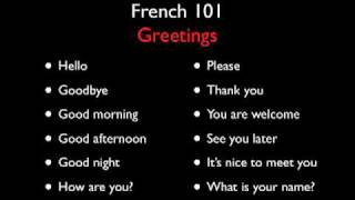 Learn French with French 101  Greetings  Level One [upl. by Fagaly961]