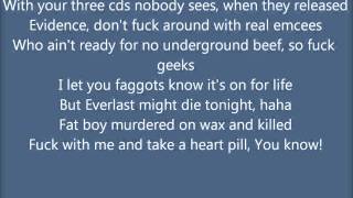 D12  Quitter Lyrics on screen Everlast DissHD [upl. by Patsis805]