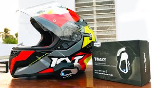 How to setup intercom on helmet  T Max Setup on Helmet  KYT TT Helmet [upl. by Chenee914]